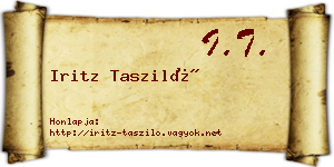 Iritz Tasziló névjegykártya